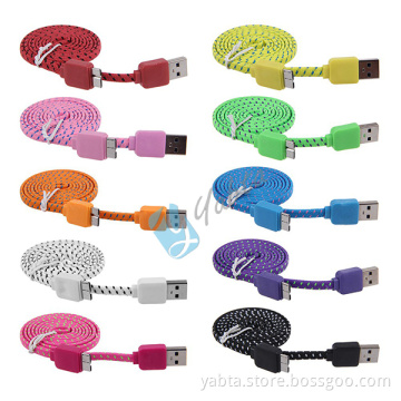 For Samsung Note 3 S5 Power Cord USB 3.0 Flat Braided USB Cable